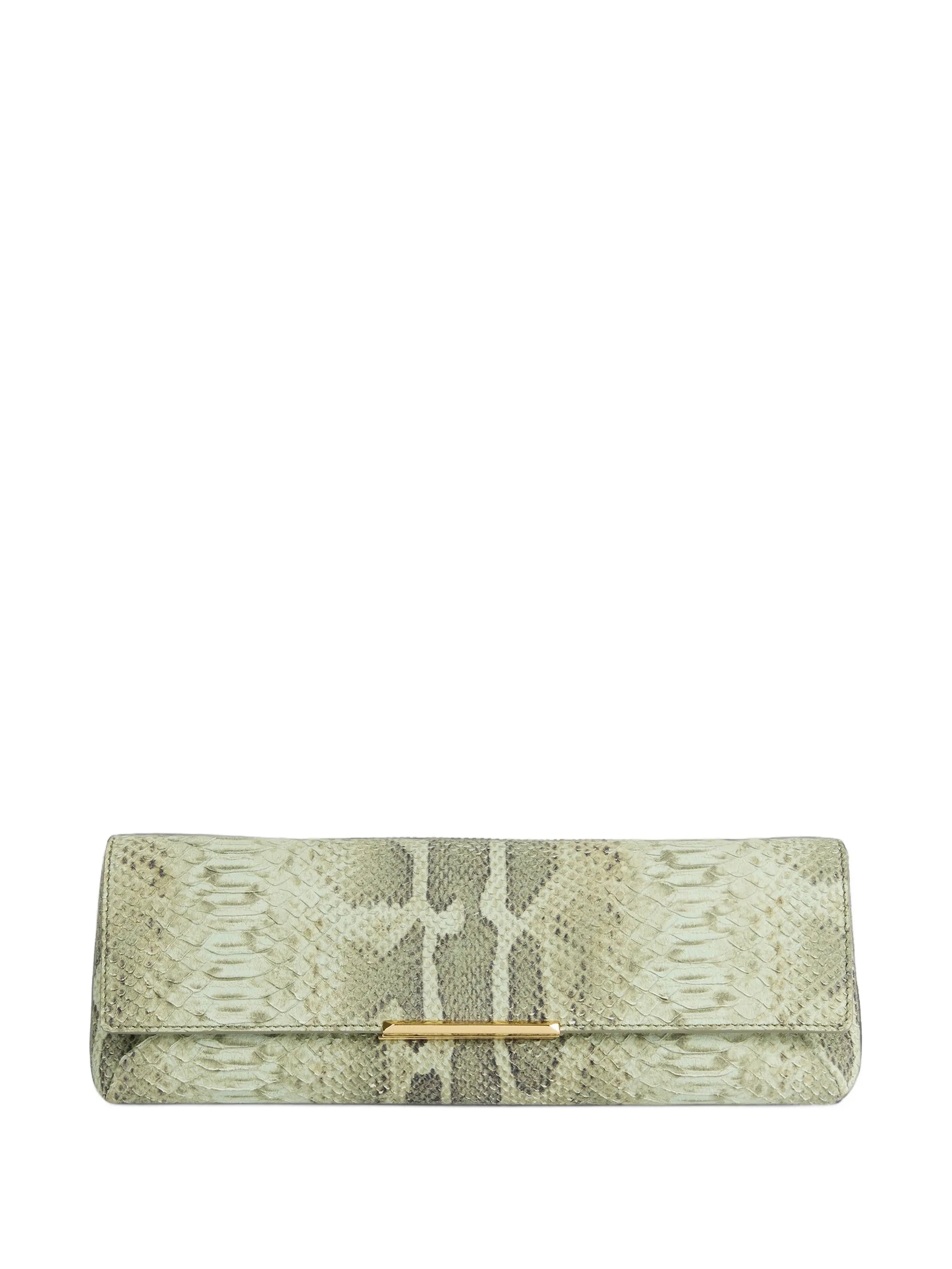 small clutch bag in python-effect suede