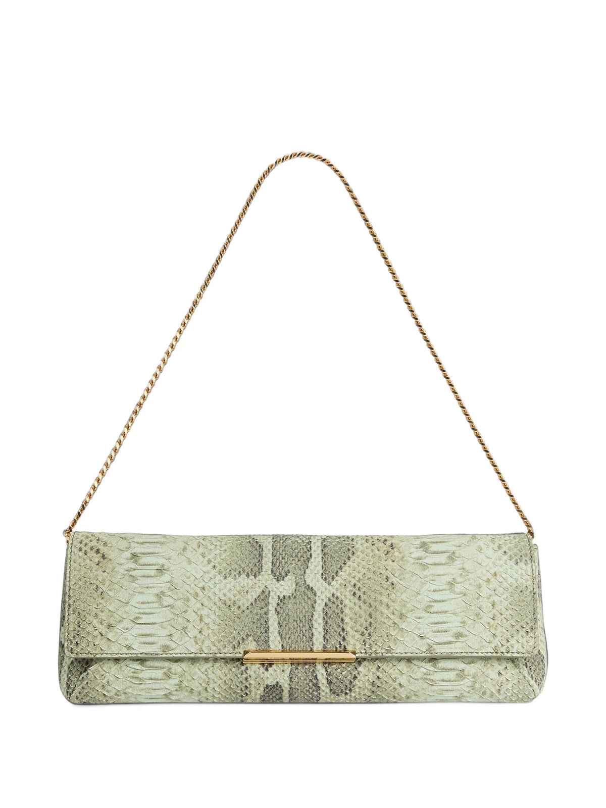 small clutch bag in python-effect suede