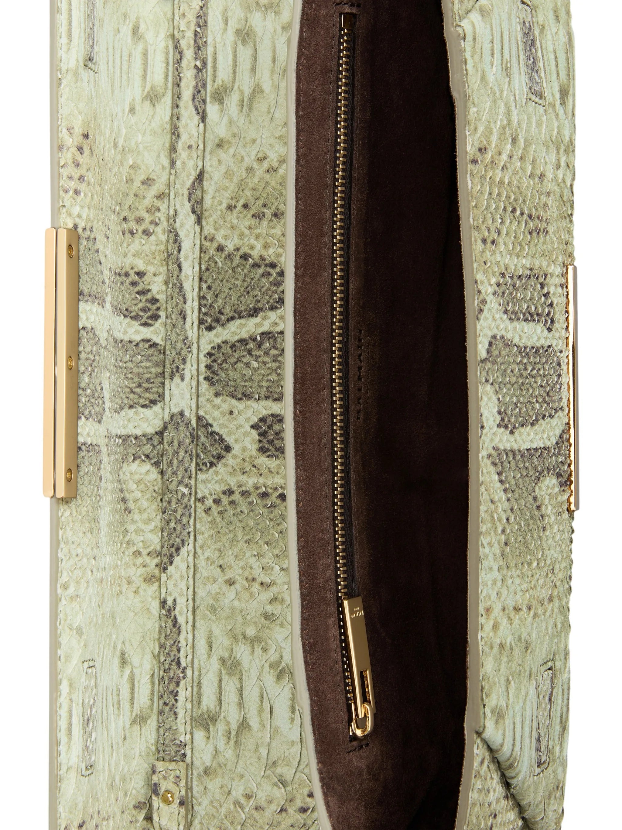 small clutch bag in python-effect suede