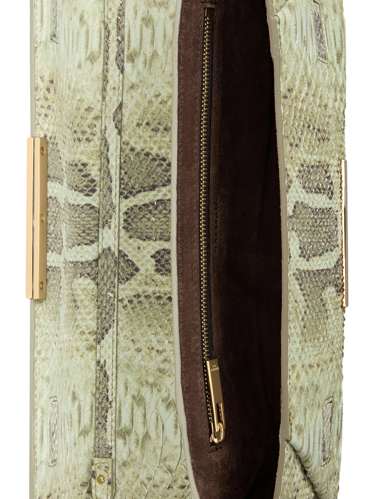 small clutch bag in python-effect suede