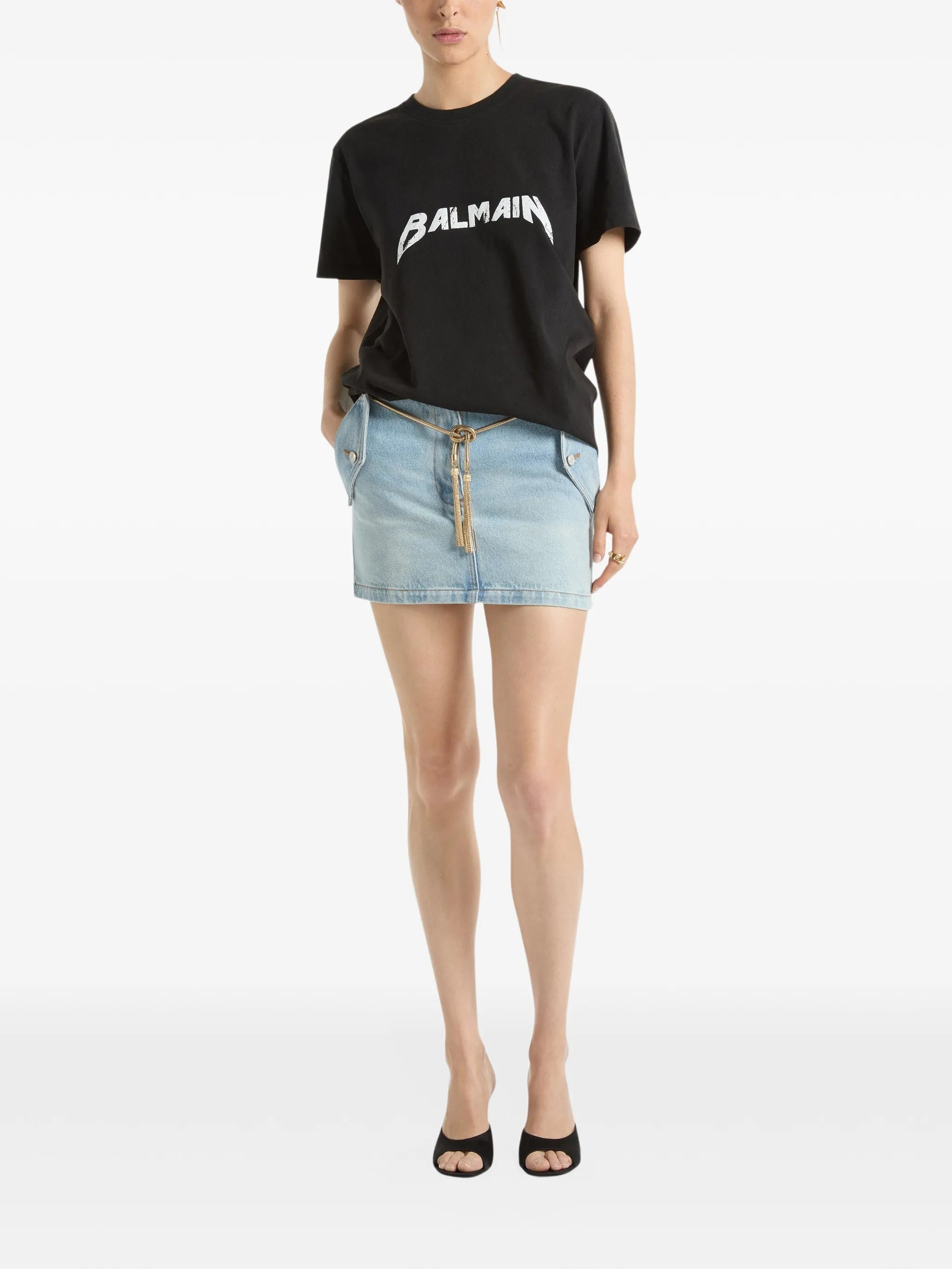 faded denim skirt