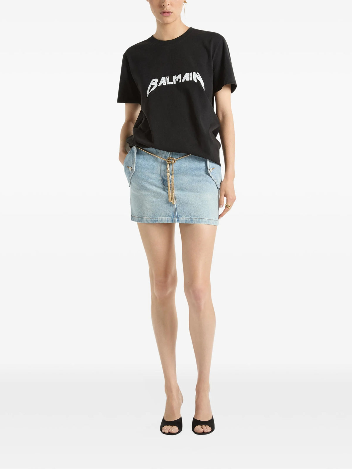 faded denim skirt