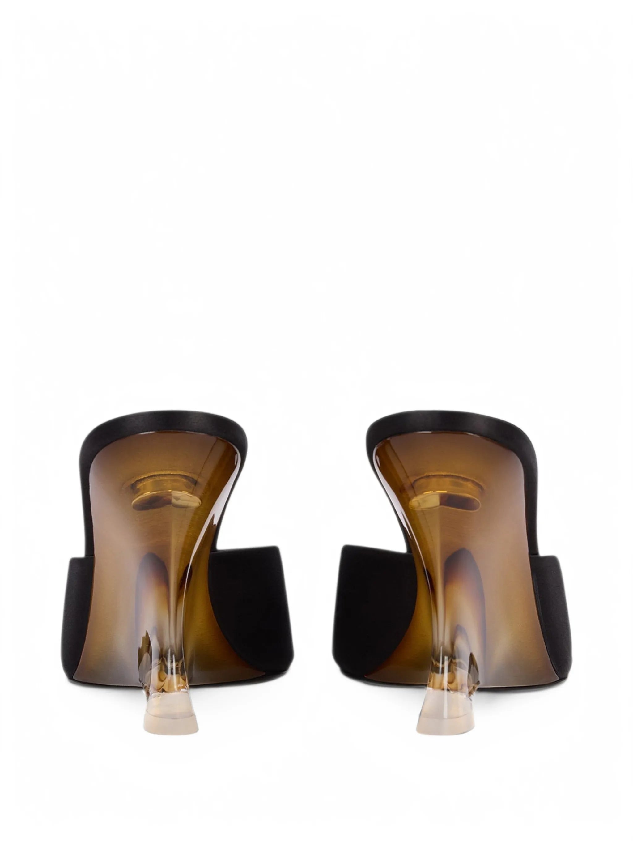 satin wedge mules