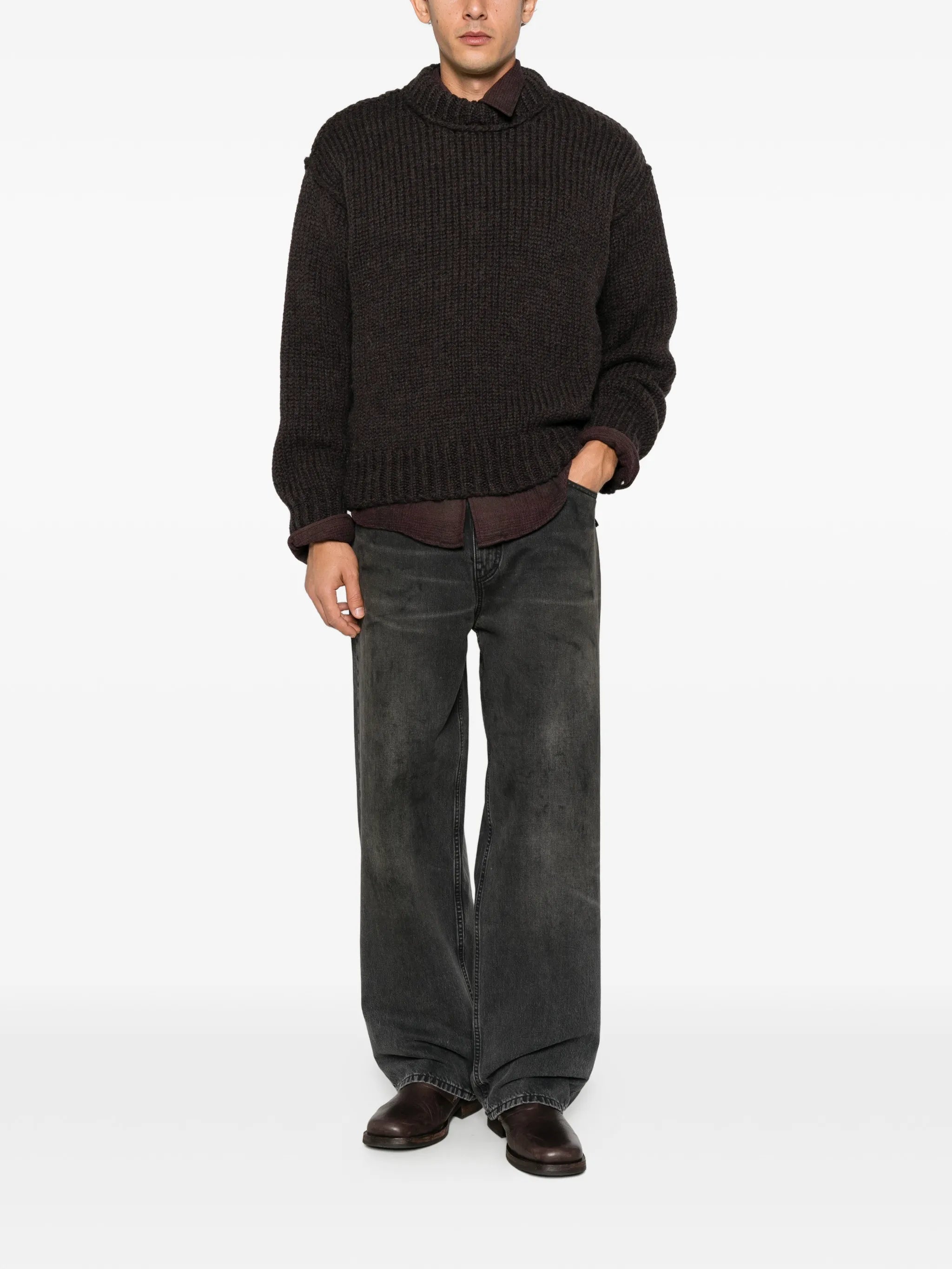 mock roundneck sweater