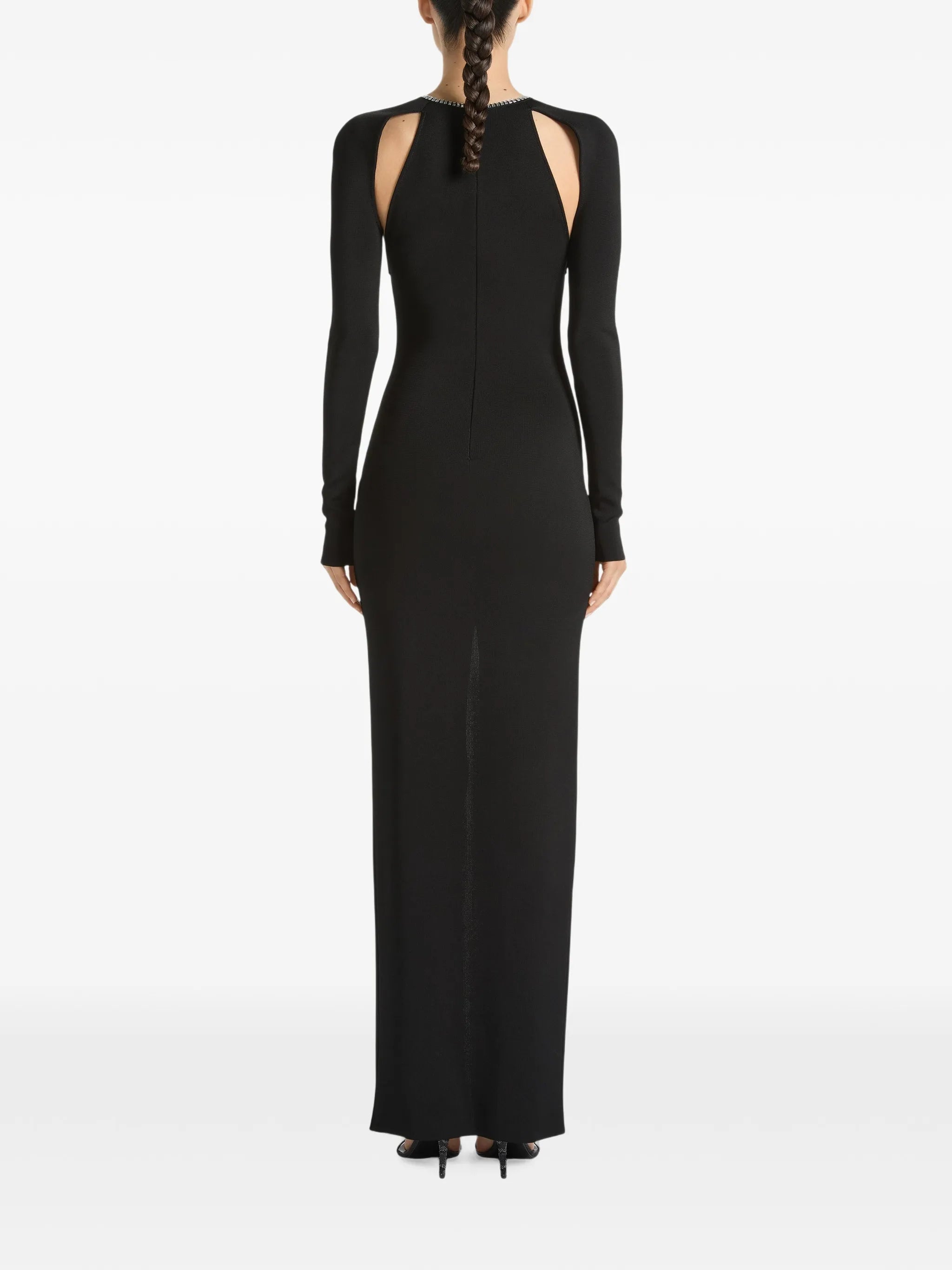 long dress in Milano jersey with crystals