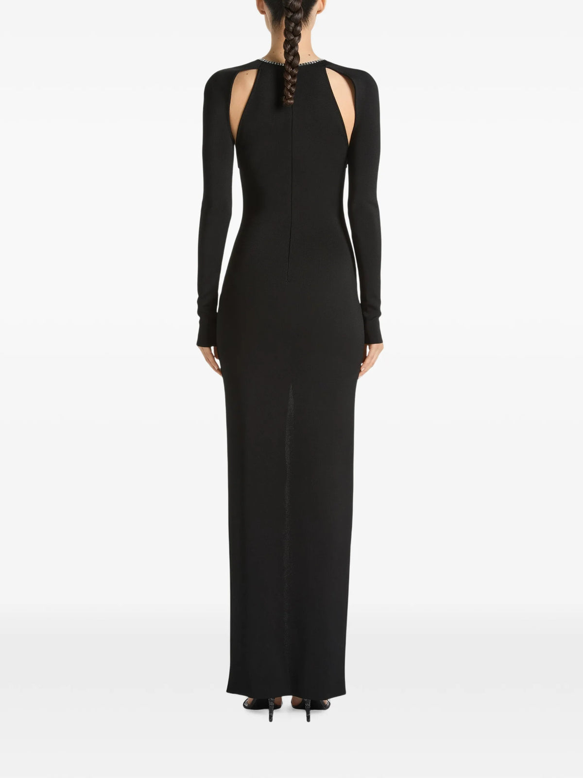 long dress in Milano jersey with crystals