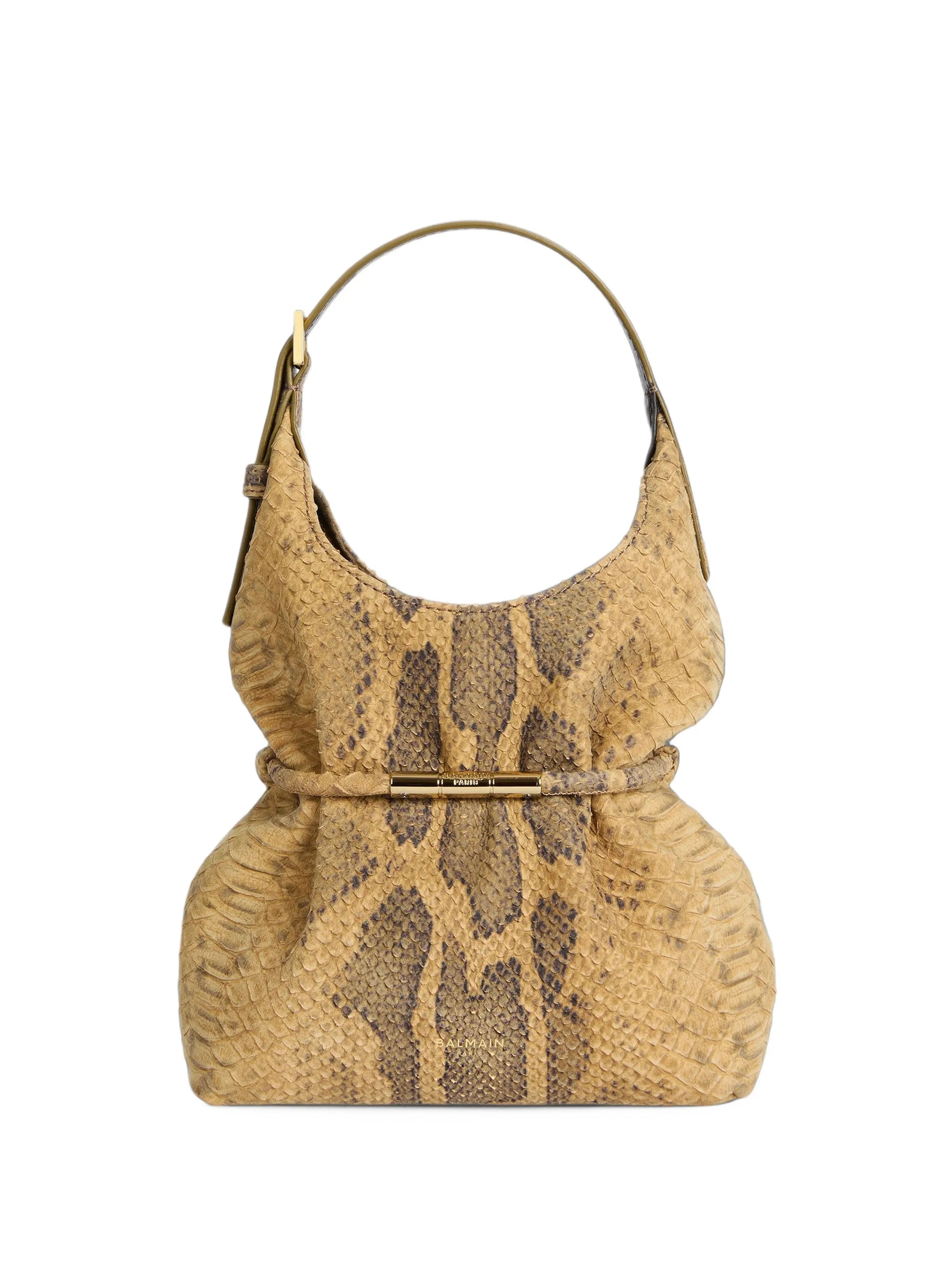Sphynx mini bag in python-effect suede