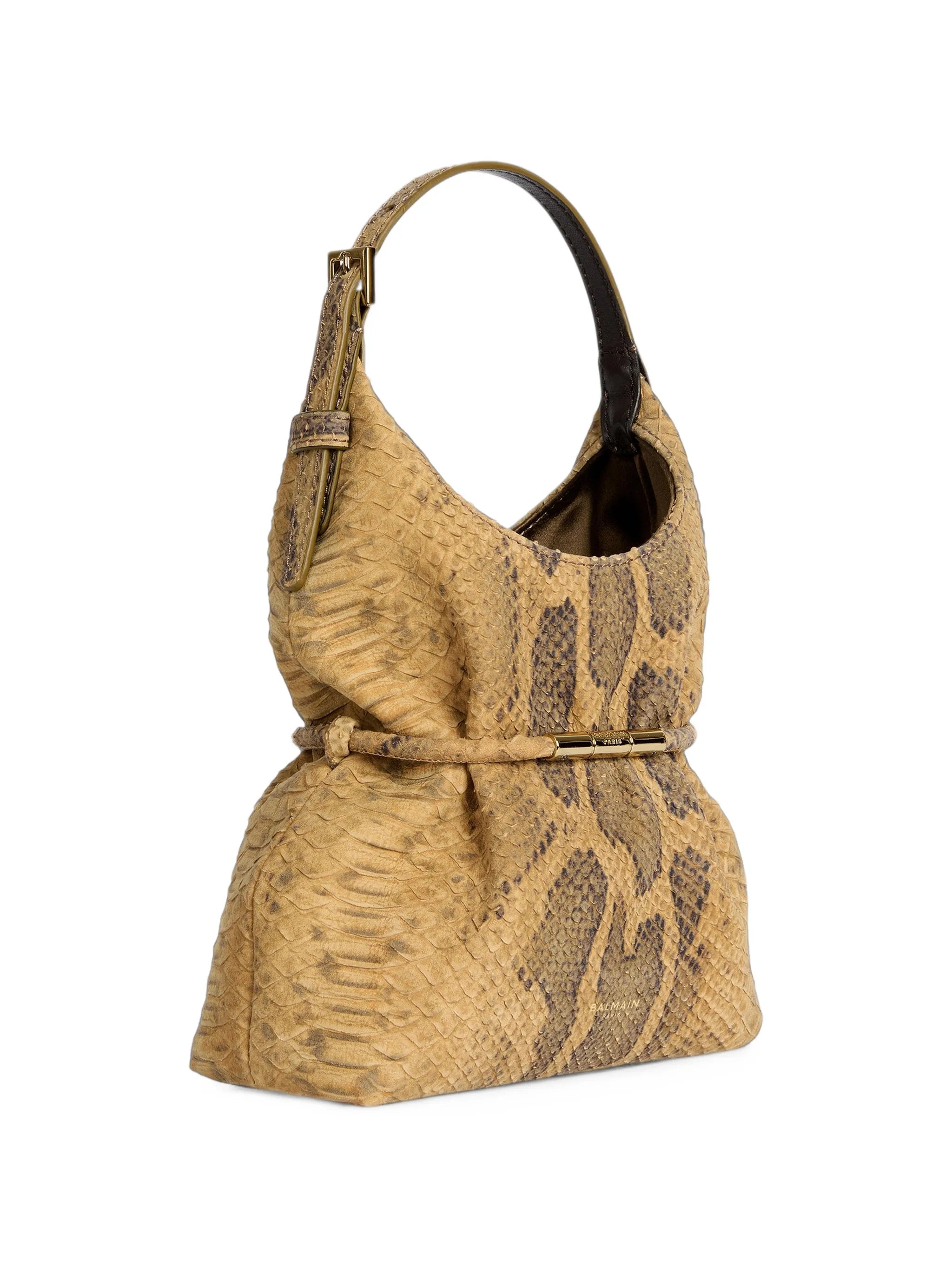 Sphynx mini bag in python-effect suede