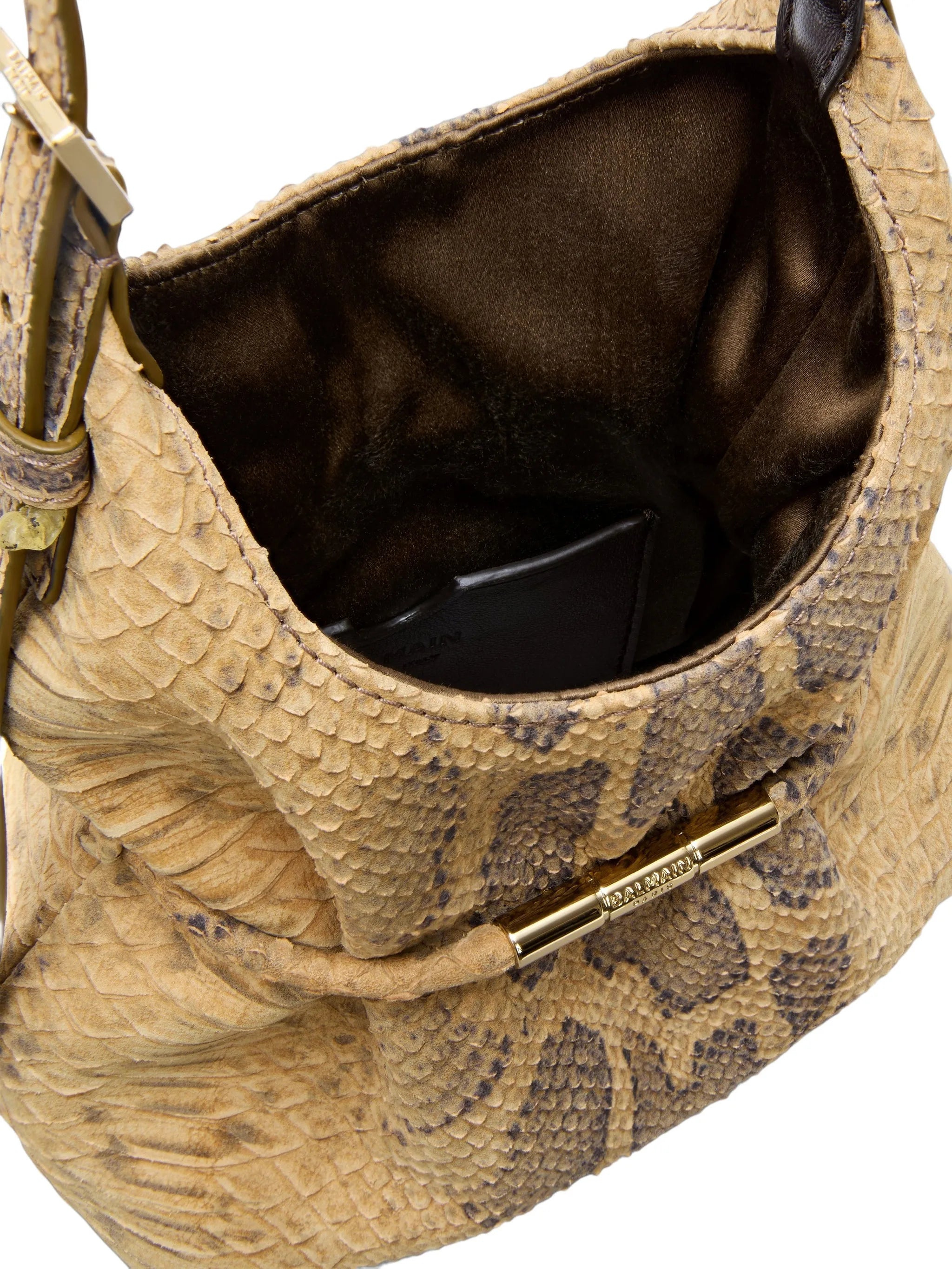 Sphynx mini bag in python-effect suede