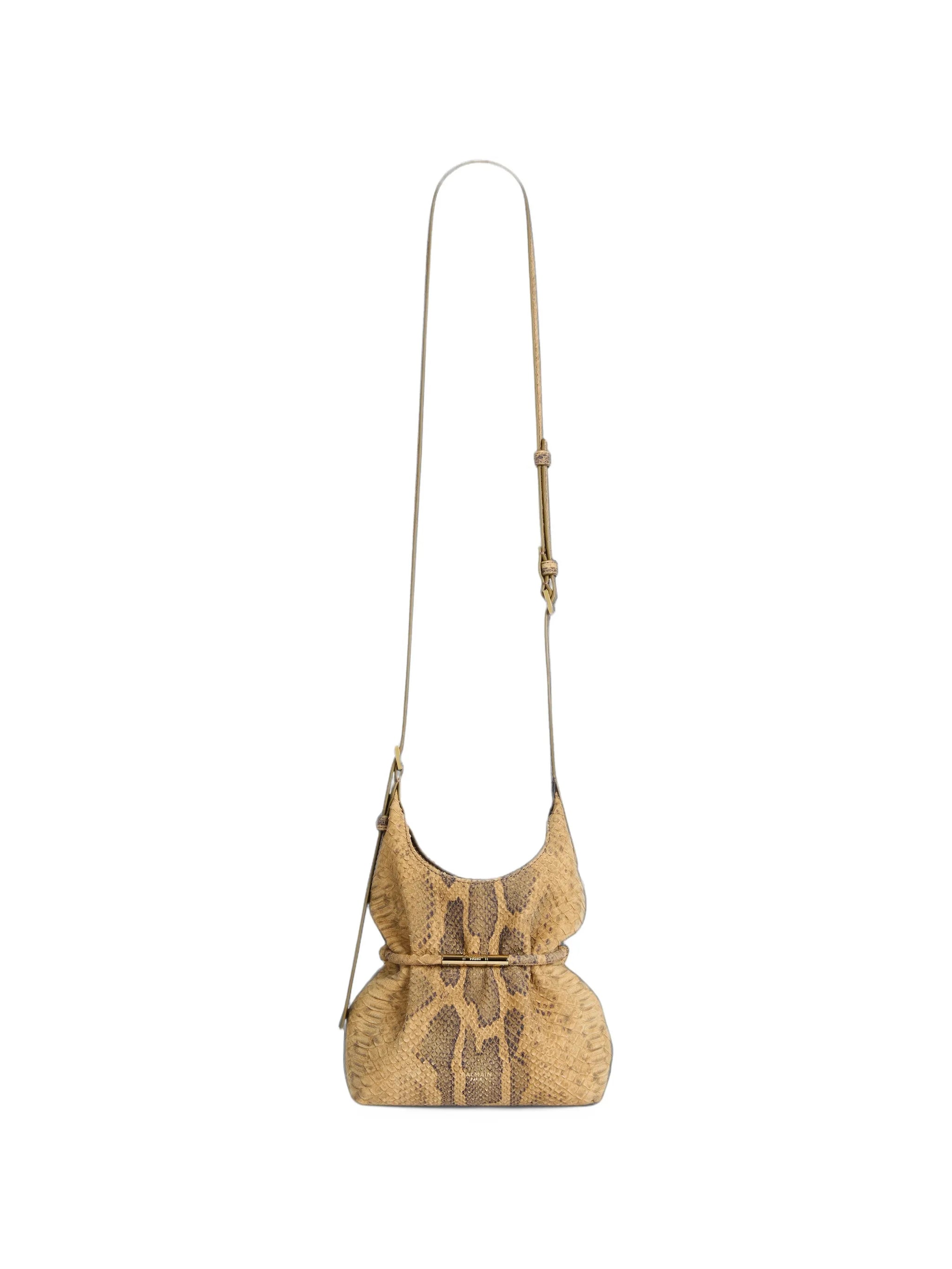 Sphynx mini bag in python-effect suede