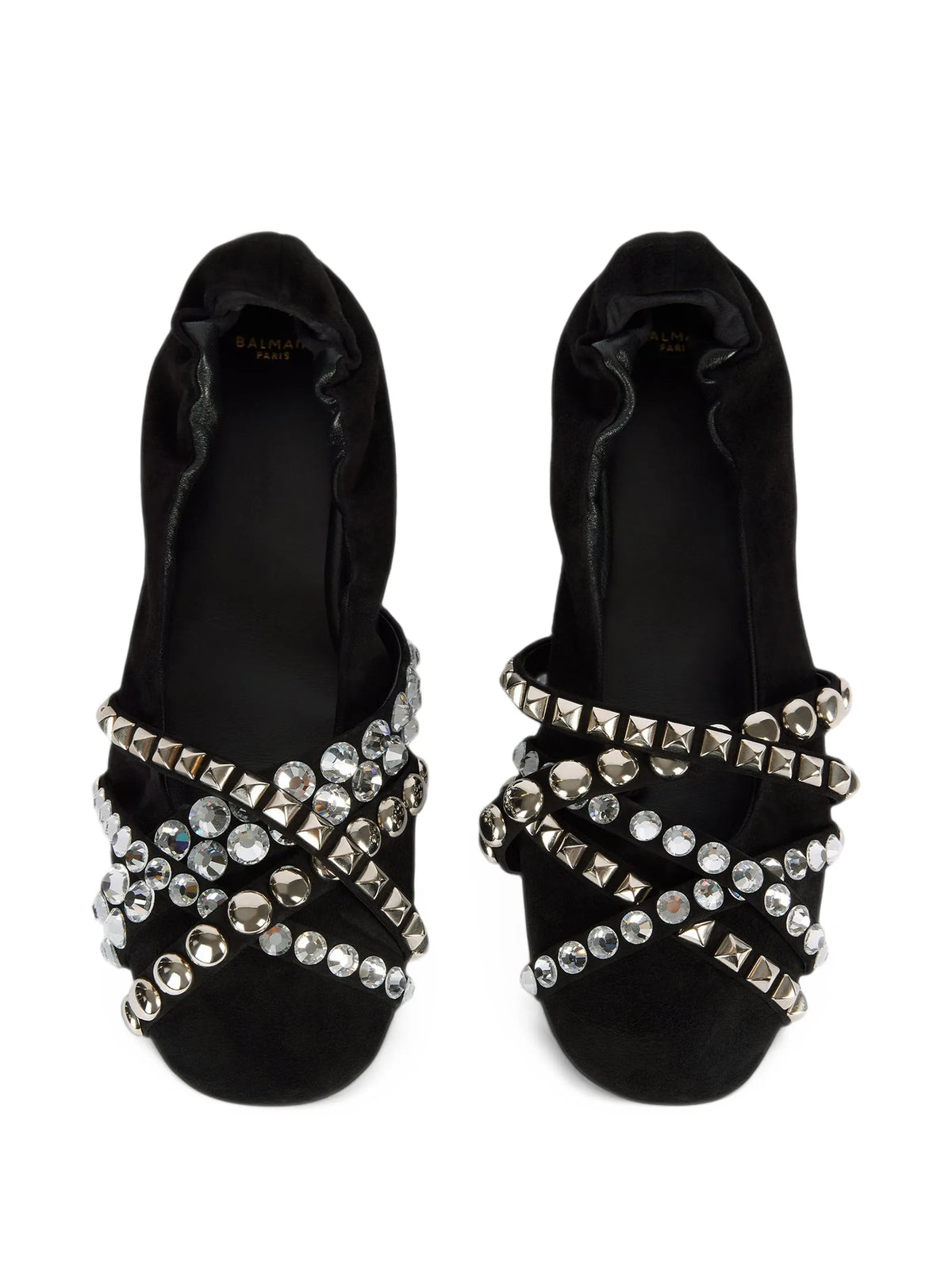 studded suede ballet flats