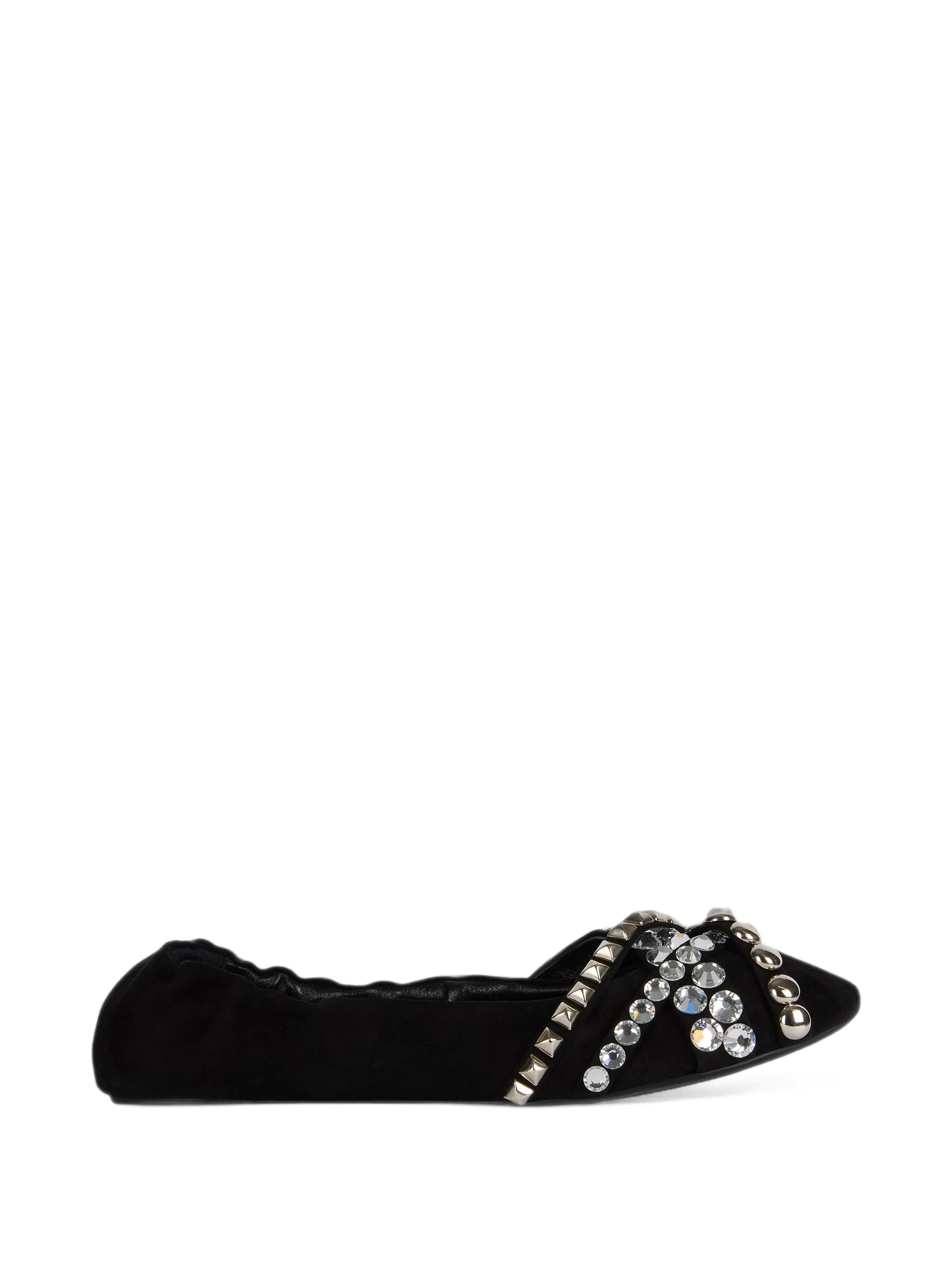 studded suede ballet flats
