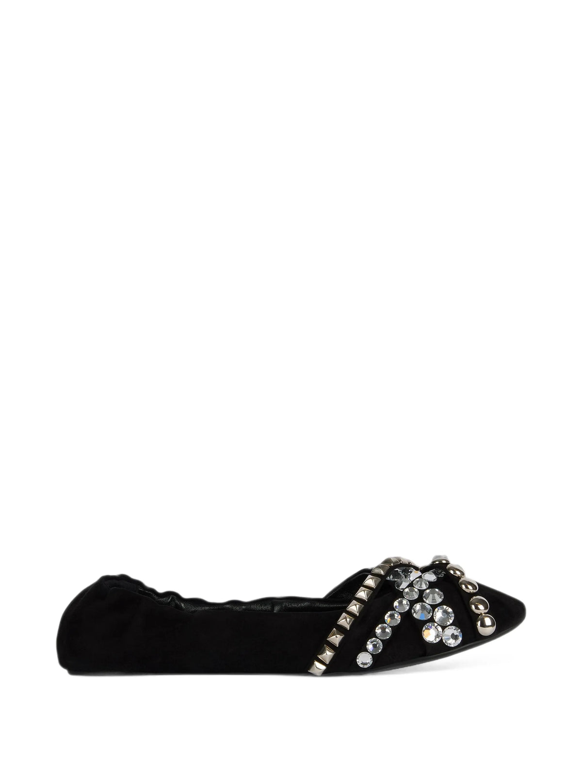studded suede ballet flats