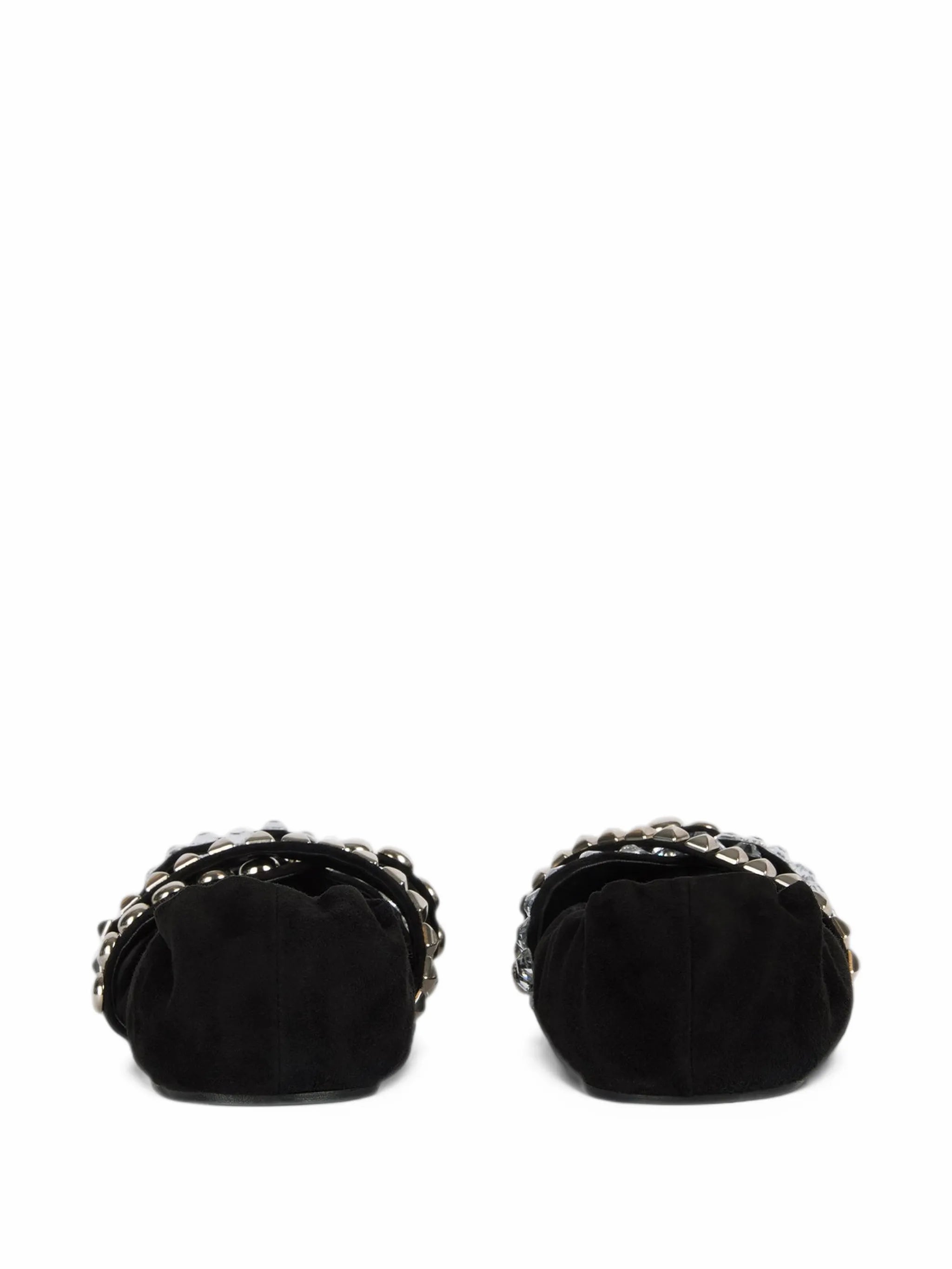 studded suede ballet flats