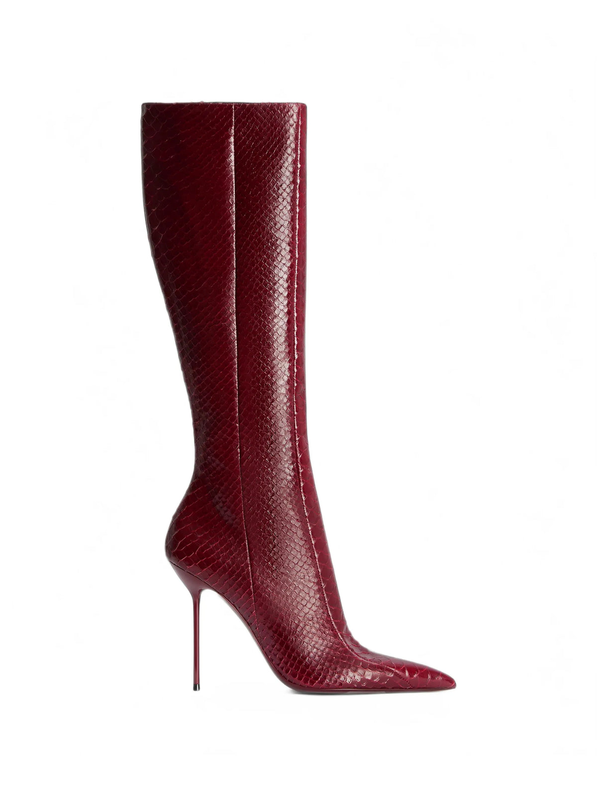 Lidia python-effect calfskin boots