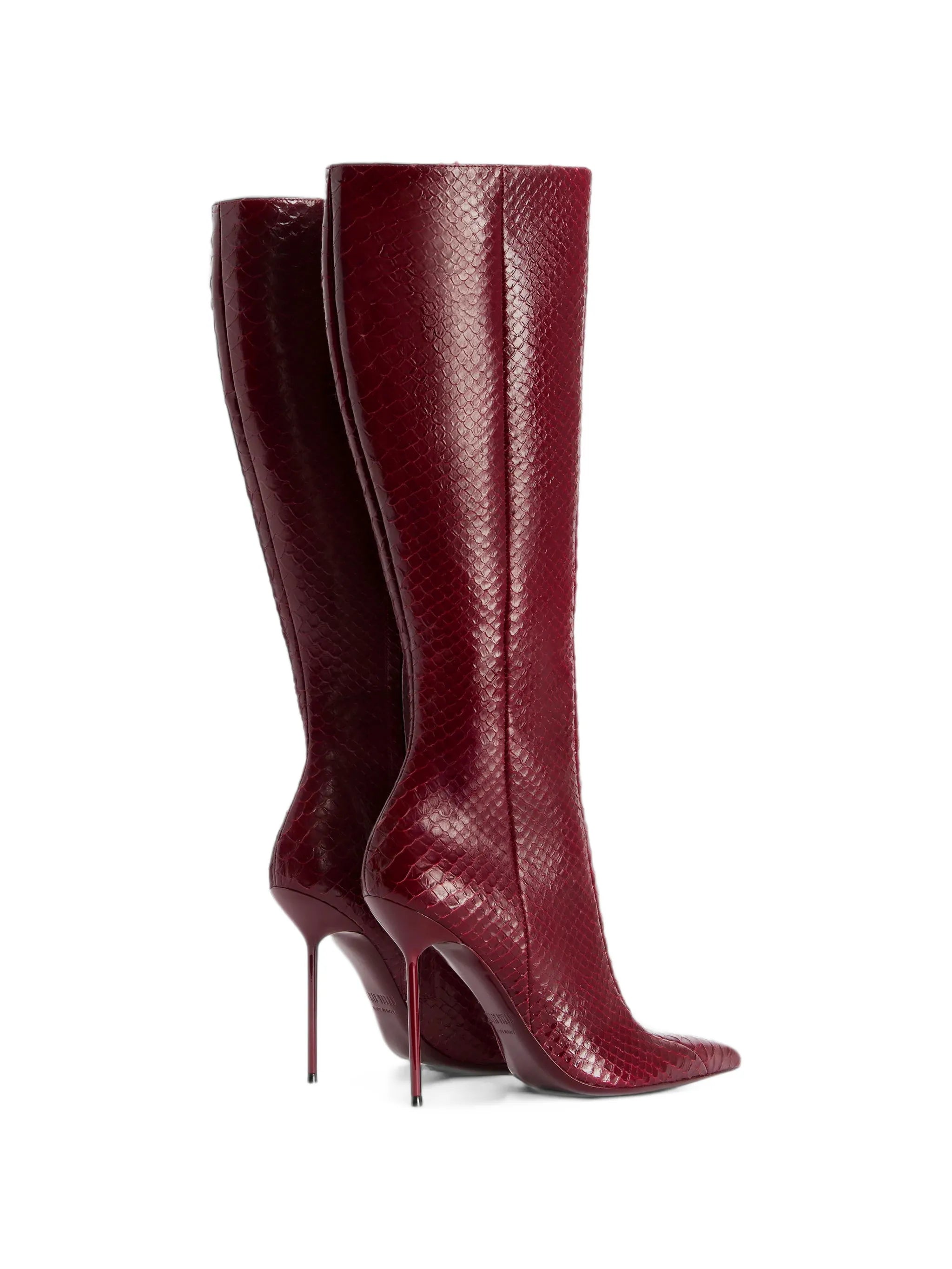 Lidia python-effect calfskin boots