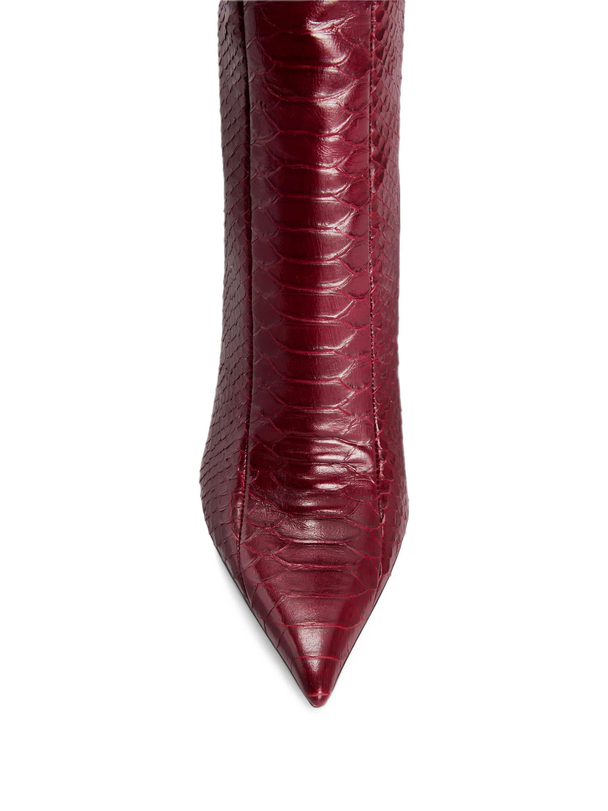 Lidia python-effect calfskin boots