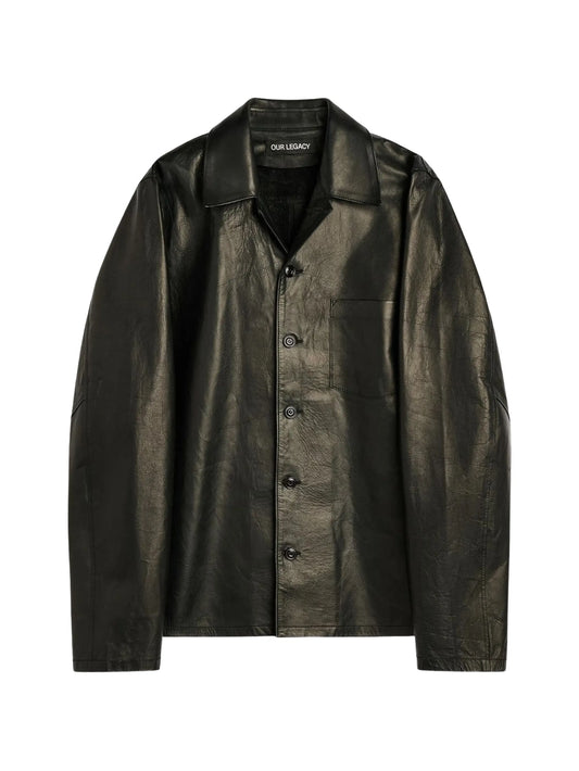 void black natural horsehide jacket
