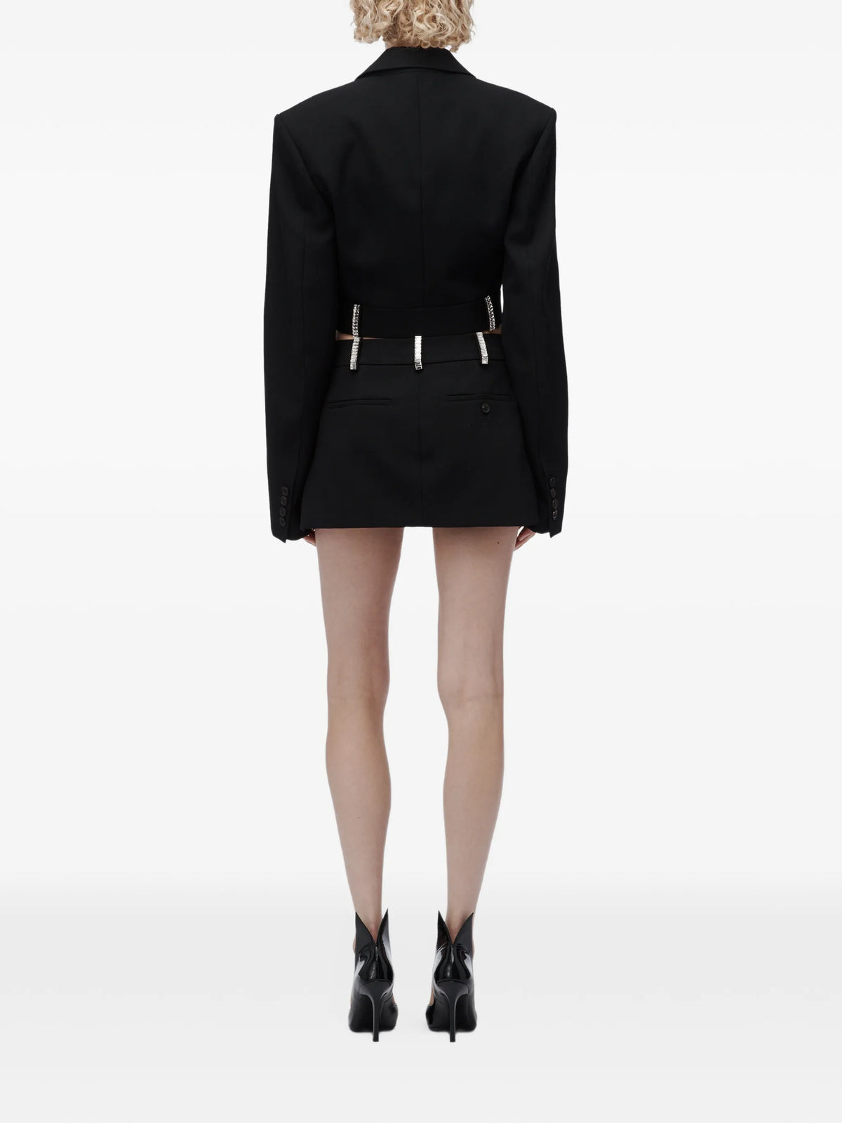 mid-rise mini skort w/ crystal belt loops