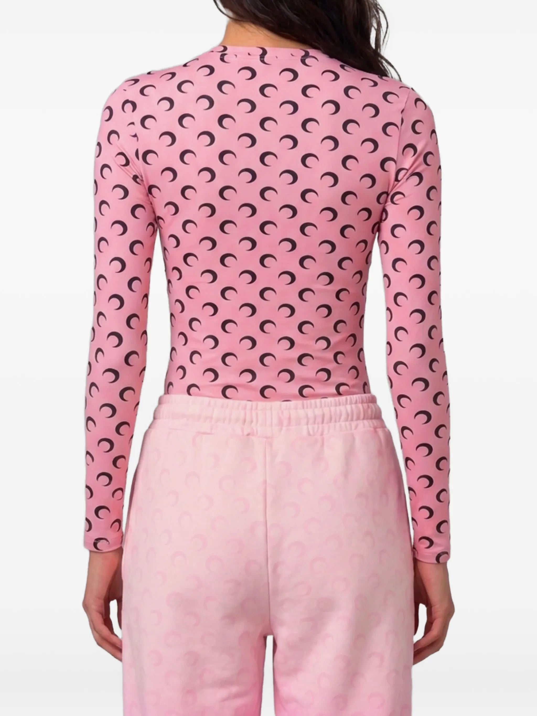 Moon printed jersey long sleeves crewneck top